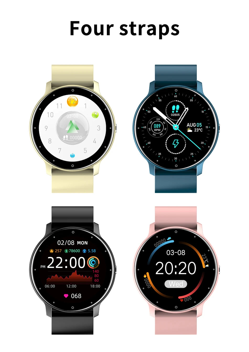 Smart Watch Men Full Touch Screen Sport Fitness Watch IP67 Waterproof Bluetooth For Android ios smartwatch Men+box