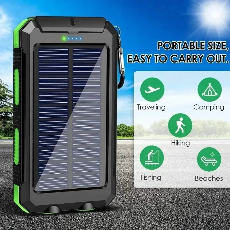 200000mAh Solar Power Bank Portable Large Capacity Charger Compatible 120W Super Fast Charging For iPhone Samsun Huawei Xiaomi