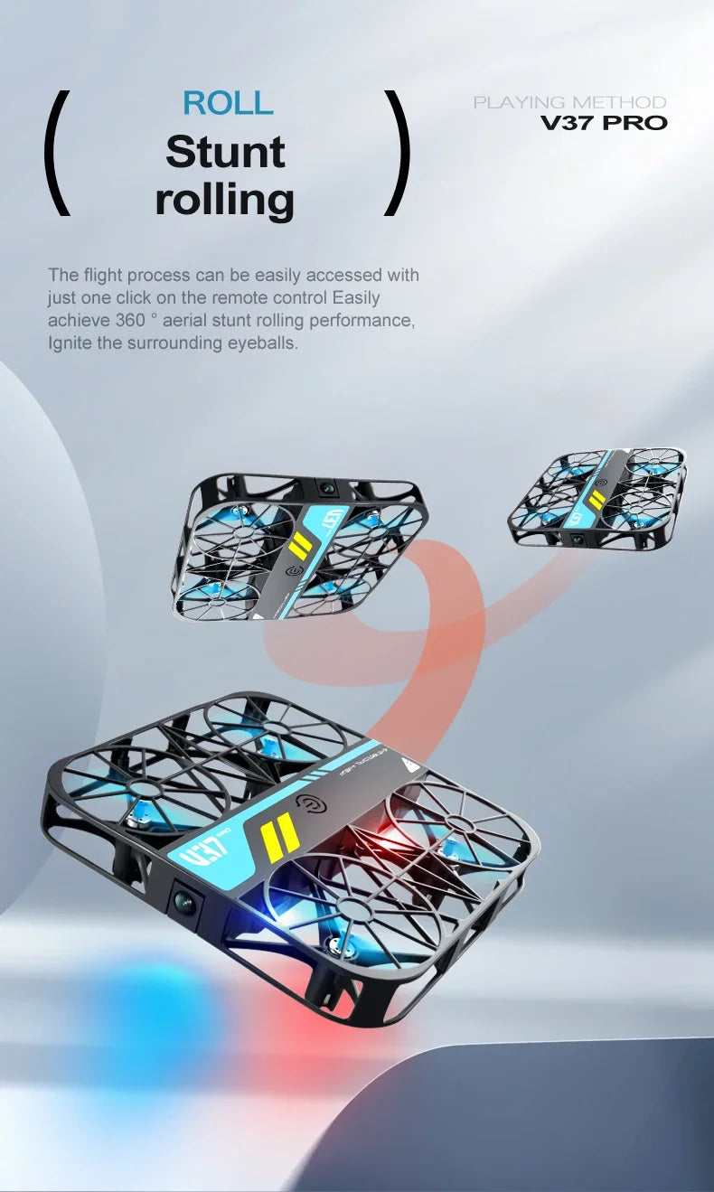 Drone V37 with Camera 8K HD Easy To Carry WiFi FPV Dron Pocket Rc Helicopter Quadcopter Family Toys Gift
