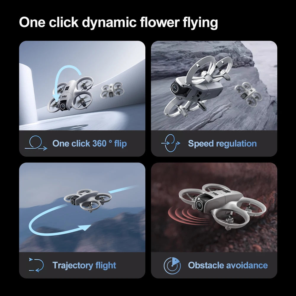 V66 Drone 4K Profesional Dual Camera Headless Mode Obstacle Avoidance WiFi FPV Dron 360° Flip RC Quadcopter Toys for Kids