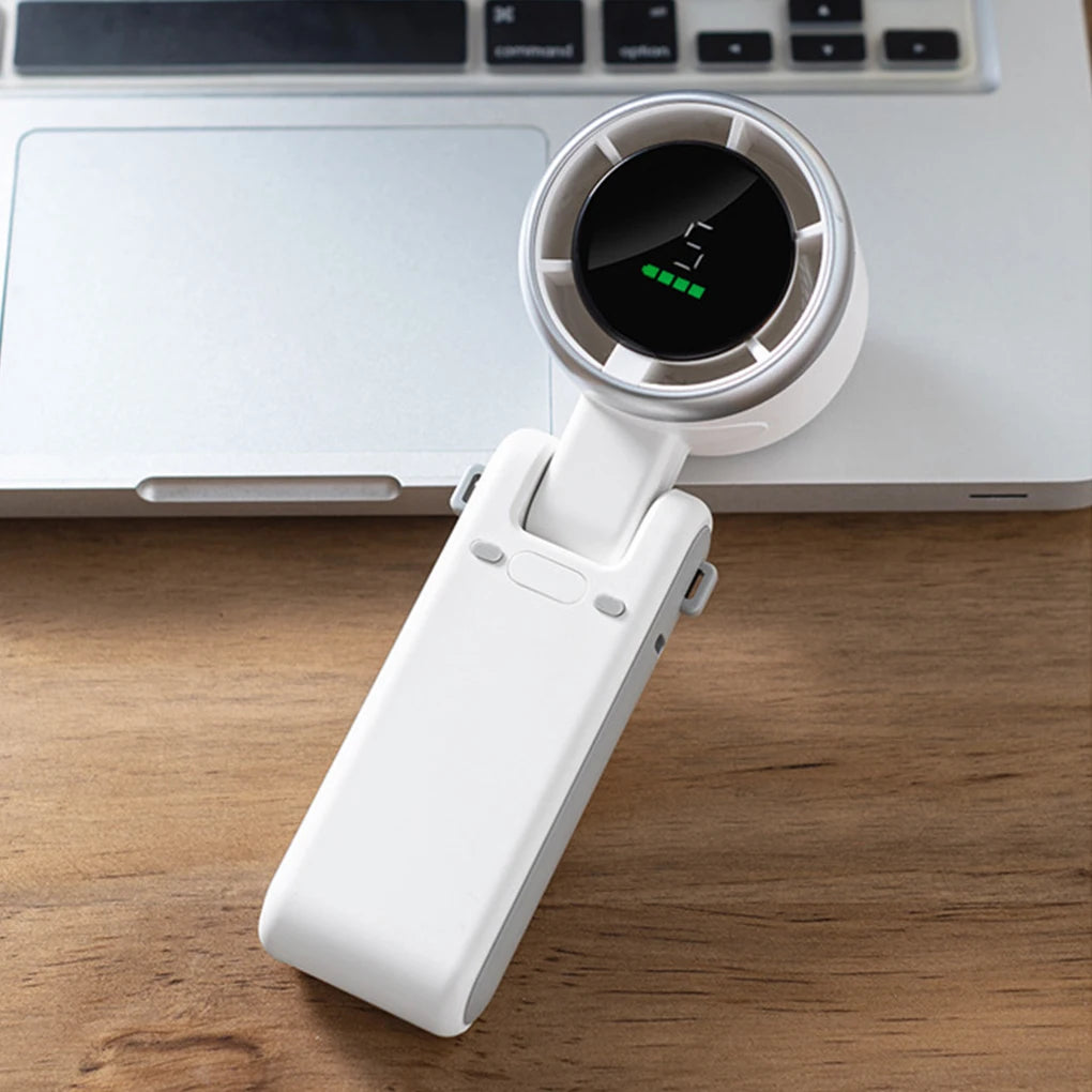 Rechargeable High Speed Turbo Fan Outdoor Portable Handheld Fan Hanging Neck Cooling Fan Mini Foldable Desktop Fan With Lanyard