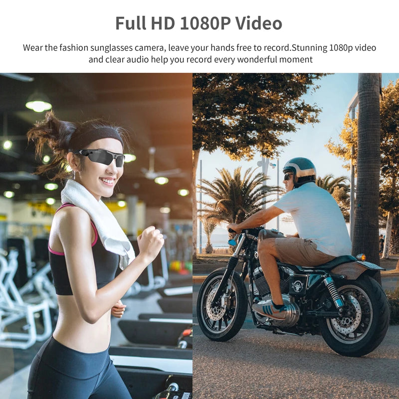 Smart Glasses HD 1080P - Camera Audio Video Riding Recorder Camcorder Outdoor Sports Driving Glasses Action Camera New 2025