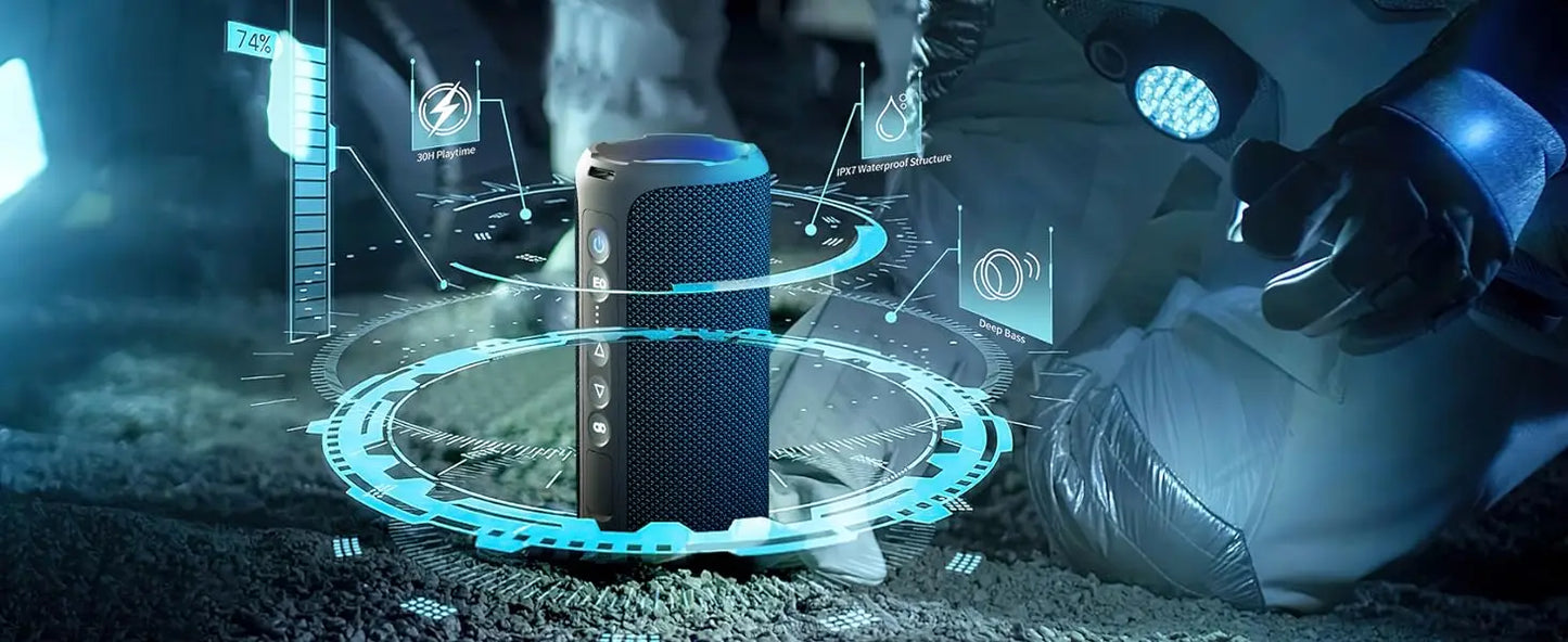 Bluetooth Speakers 40W Enhanced Bass Portable Outdoor Wireless Speaker 30Hrs IP7 Waterproof Shower Speaker Bluetooth 5.3
