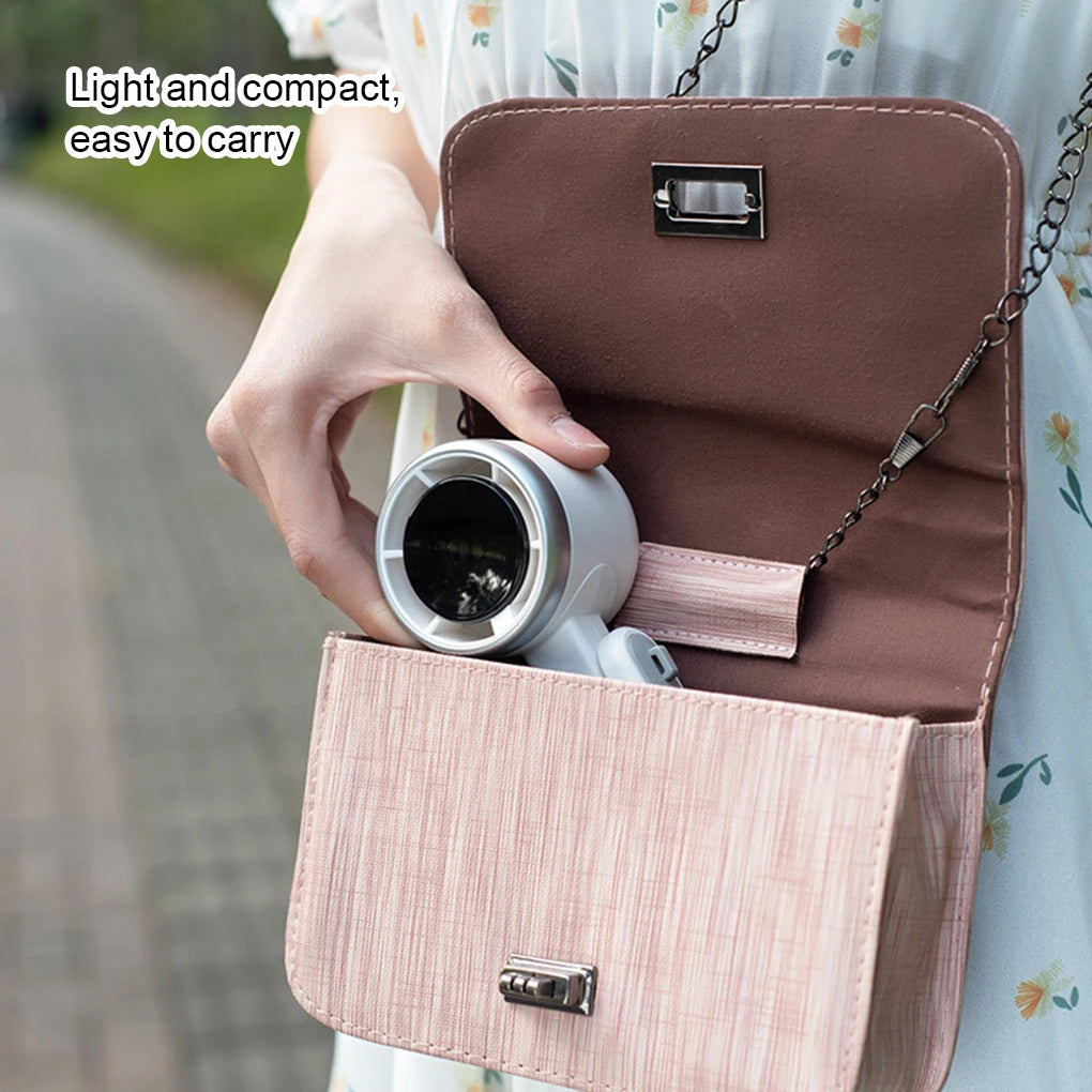 Rechargeable High Speed Turbo Fan Outdoor Portable Handheld Fan Hanging Neck Cooling Fan Mini Foldable Desktop Fan With Lanyard