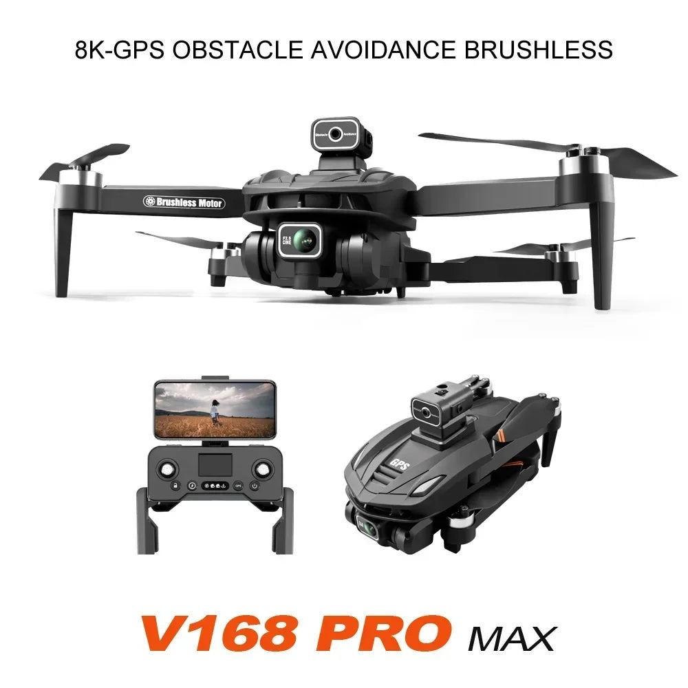V168 Drone 8K 5G WIFI GPS Professional HD Aerial Photography DualCamera Omnidirectional Obstacle Avoidance Original