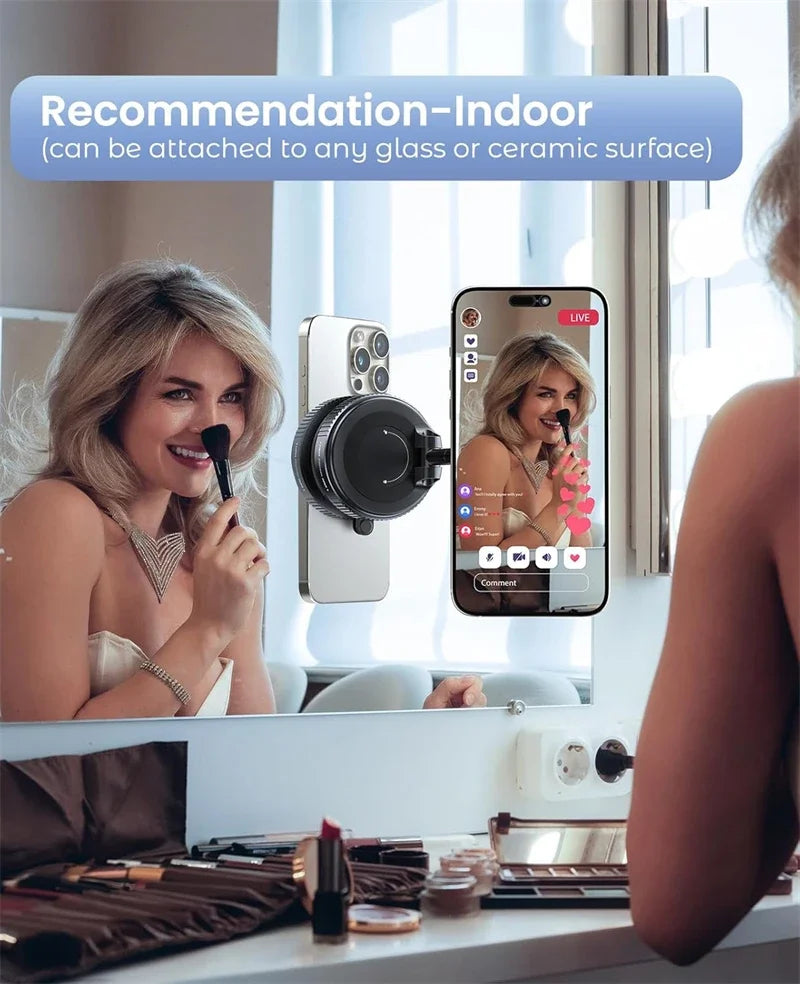 360° Adjustable Vacuum Suction Magnetic Bracket Car Phone Holder for Magsafe IPhone Samsung Foldable Magnet Mag Safe Stand Mount