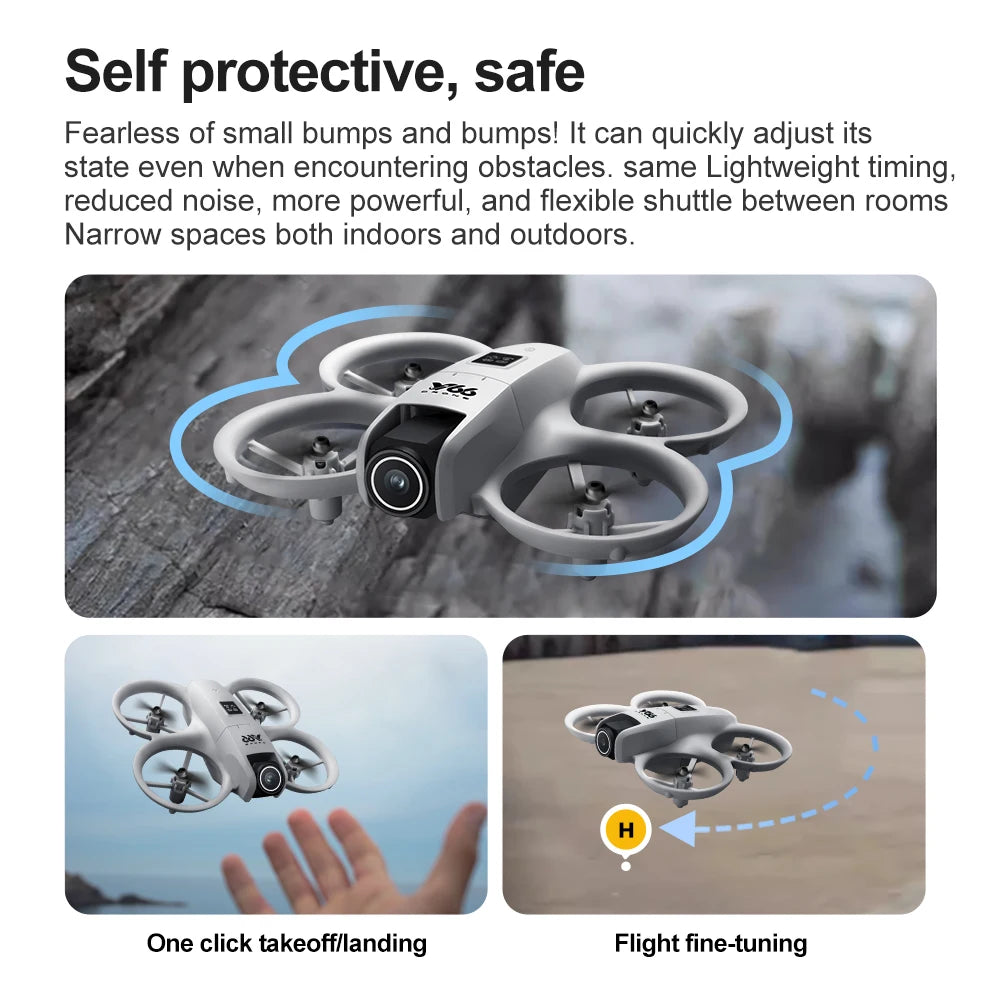 V66 Drone 4K Profesional Dual Camera Headless Mode Obstacle Avoidance WiFi FPV Dron 360° Flip RC Quadcopter Toys for Kids