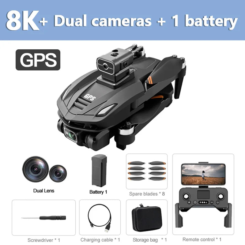 V168 Drone 8K 5G WIFI GPS Professional HD Aerial Photography DualCamera Omnidirectional Obstacle Avoidance Original