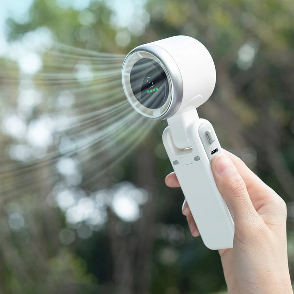 Rechargeable High Speed Turbo Fan Outdoor Portable Handheld Fan Hanging Neck Cooling Fan Mini Foldable Desktop Fan With Lanyard
