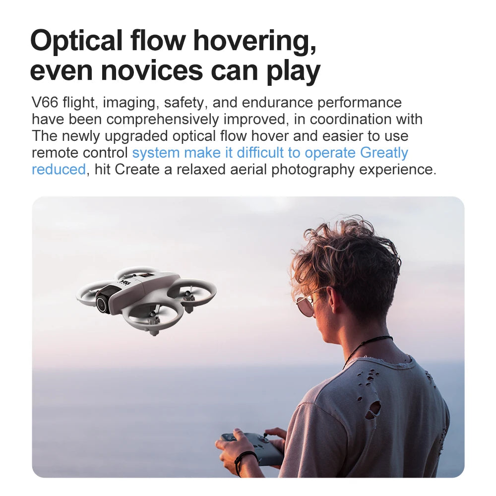 V66 Drone 4K Profesional Dual Camera Headless Mode Obstacle Avoidance WiFi FPV Dron 360° Flip RC Quadcopter Toys for Kids