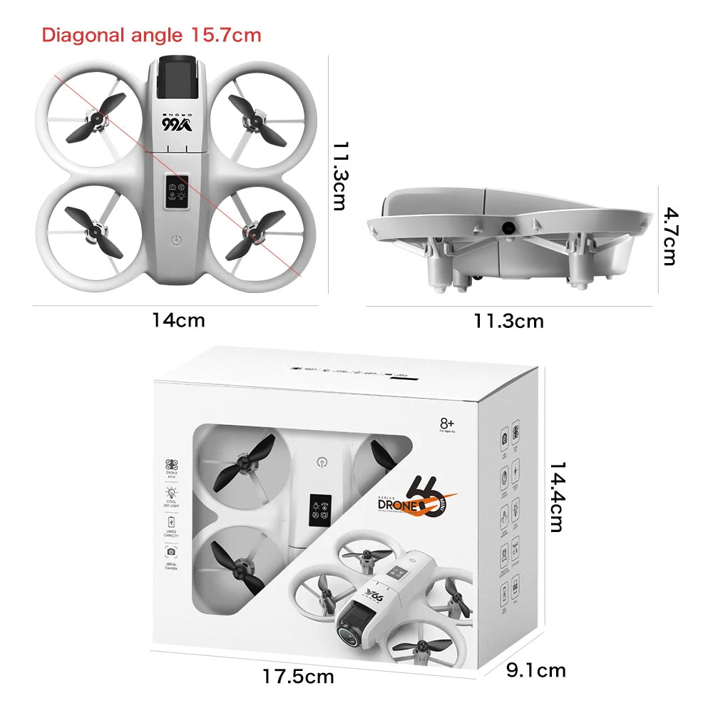 V66 Drone 4K Profesional Dual Camera Headless Mode Obstacle Avoidance WiFi FPV Dron 360° Flip RC Quadcopter Toys for Kids