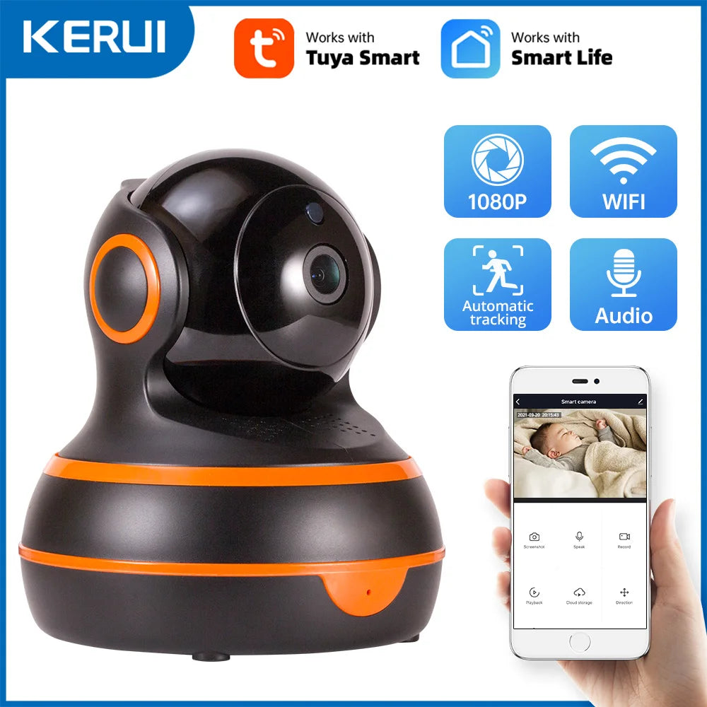 KERUI Tuya Smart 1080P 2MP HD PTZ WIFI IP Camera Indoor Home Security CCTV Surveillance Video Camera