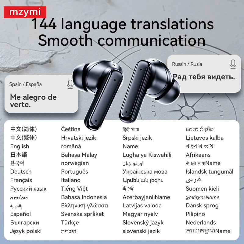 mzymi E18 Pro Bluetooth5.4 Headphones Noise Cancelling Gaming Headset Waterproof Sports Earphone TWS In Ear Earbuds For XIAOMI