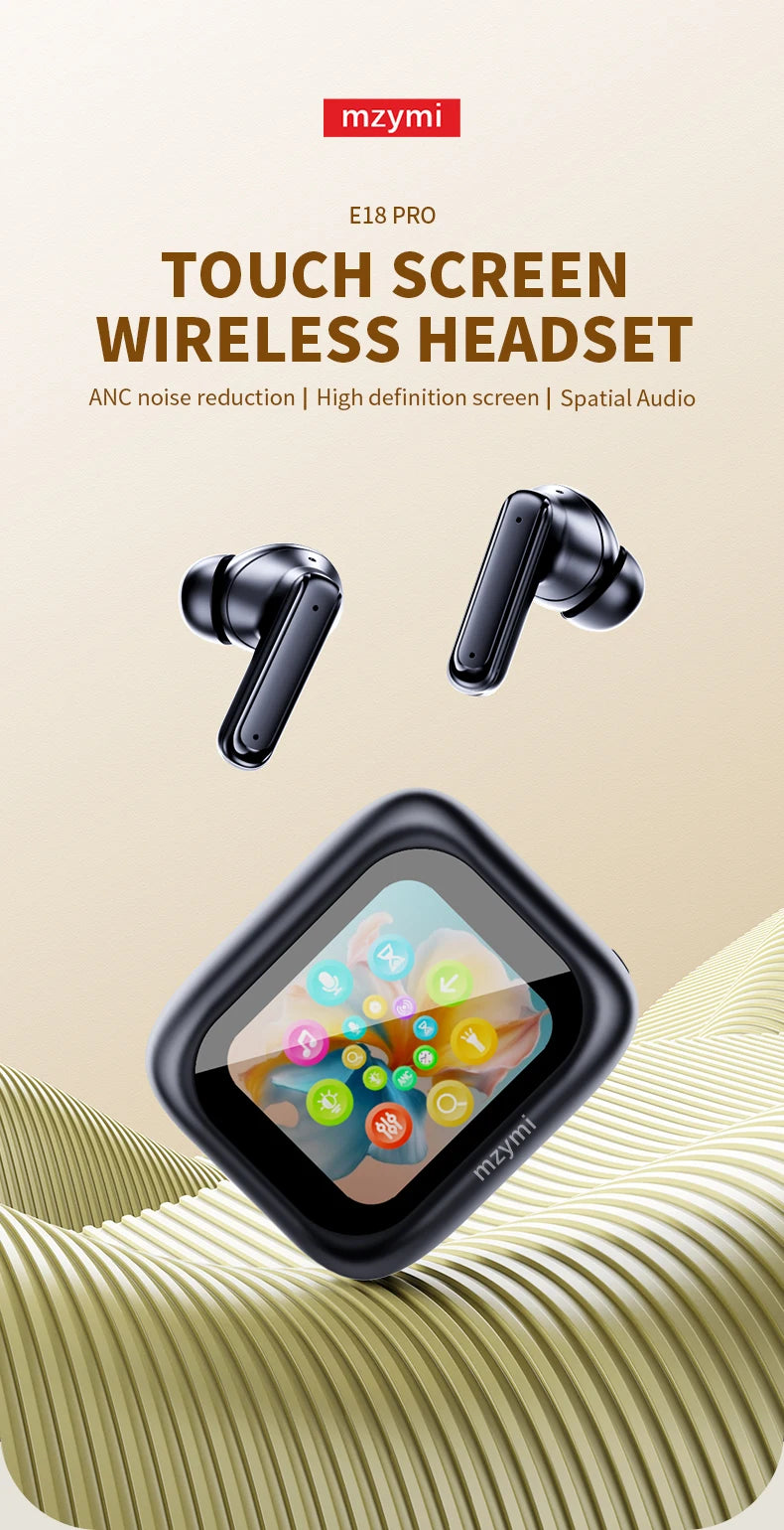 mzymi E18 Pro Bluetooth5.4 Headphones Noise Cancelling Gaming Headset Waterproof Sports Earphone TWS In Ear Earbuds For XIAOMI