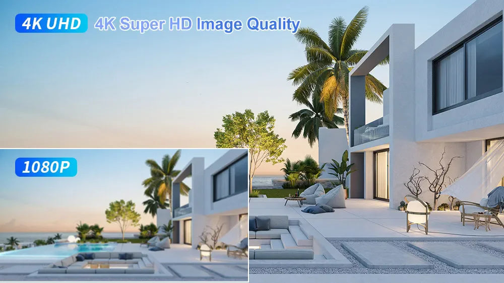 Solar Camera Outdoor 8MP 4K Dual Screen WIFI IP Monitor IP66 PIR Human Detection Security Video CCTV Surveillance Camera V380Pro
