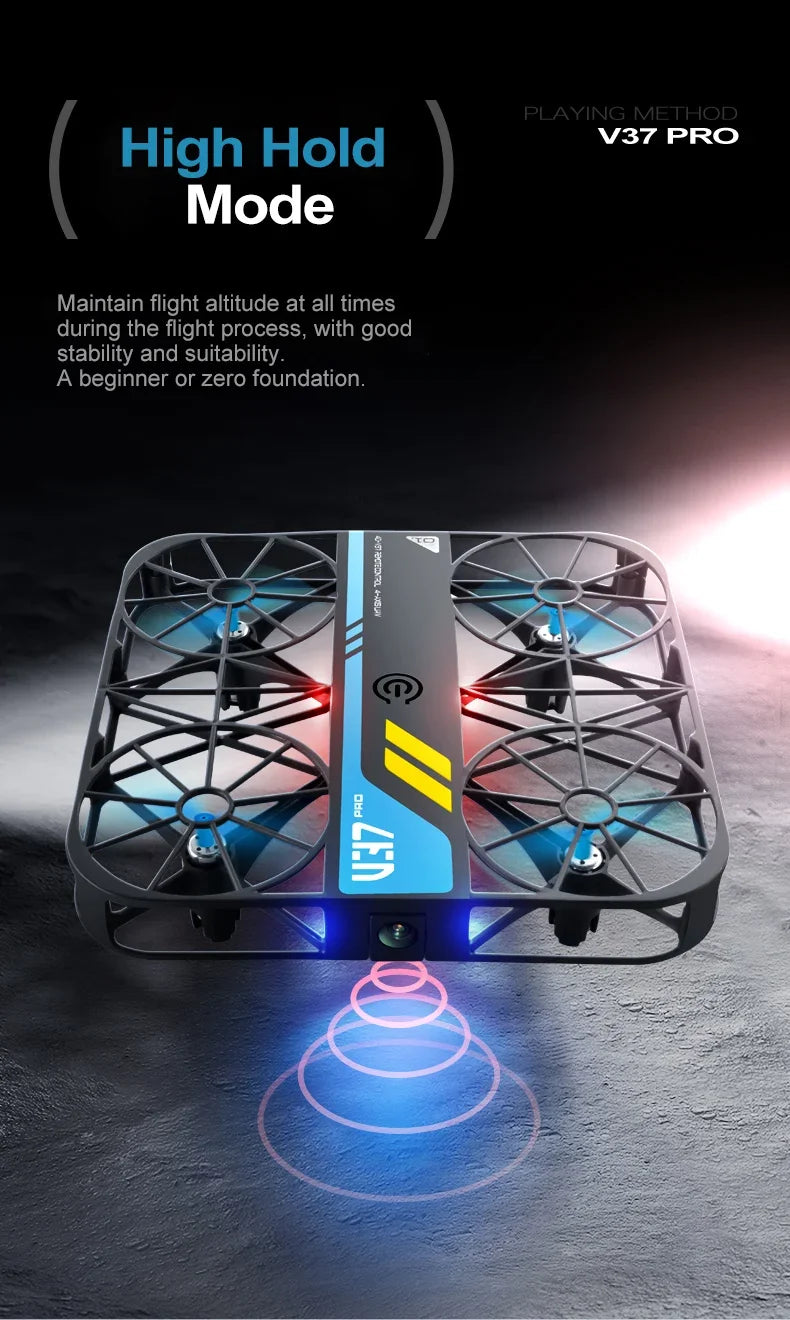 Drone V37 with Camera 8K HD Easy To Carry WiFi FPV Dron Pocket Rc Helicopter Quadcopter Family Toys Gift