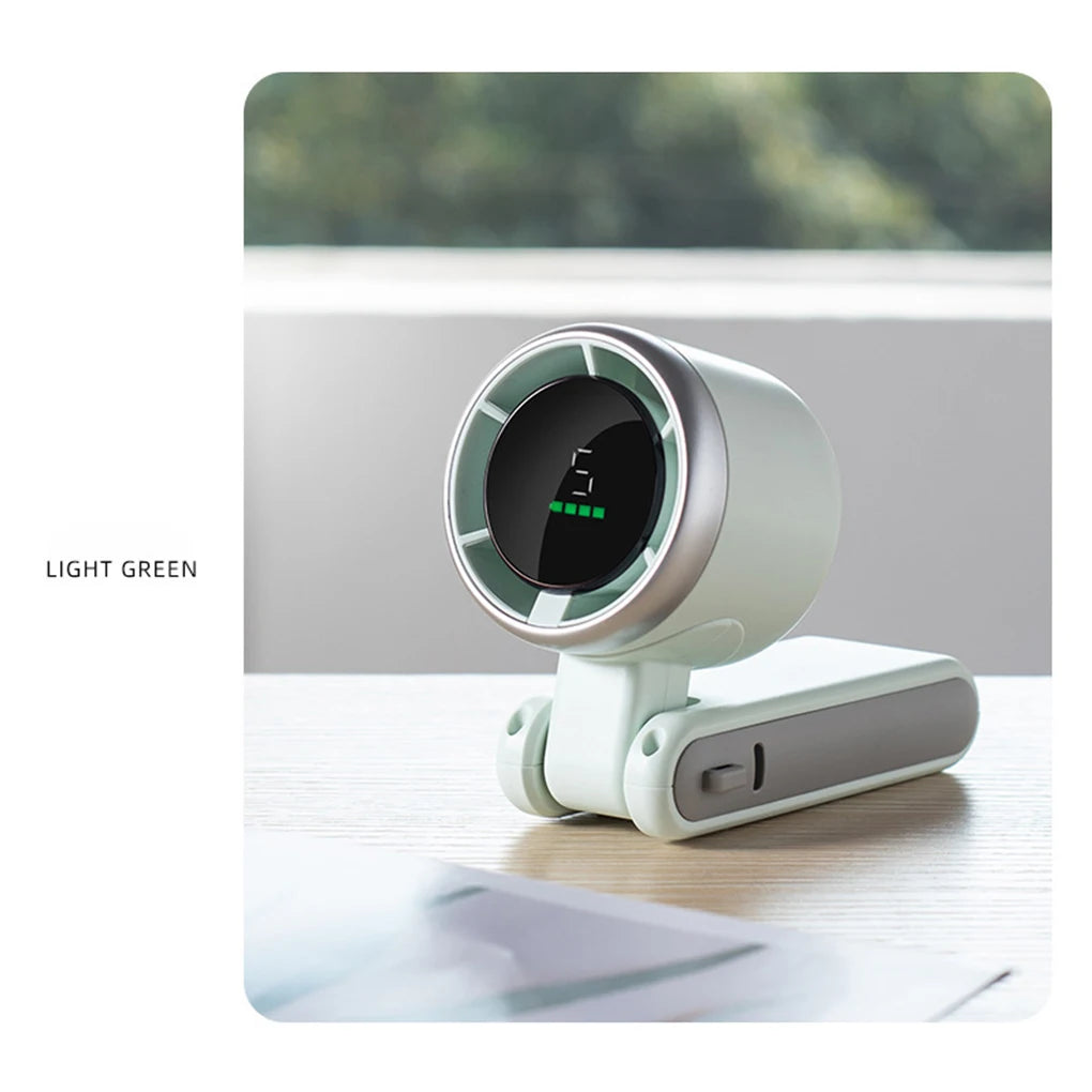 Rechargeable High Speed Turbo Fan Outdoor Portable Handheld Fan Hanging Neck Cooling Fan Mini Foldable Desktop Fan With Lanyard