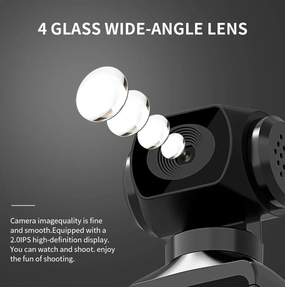 Pocket 4K Ultra HD Action Camera 270° Rotatable Vlog Wifi Mini Sports Cam Waterproof Case Helmet Travel Bicycle Driver Recorder