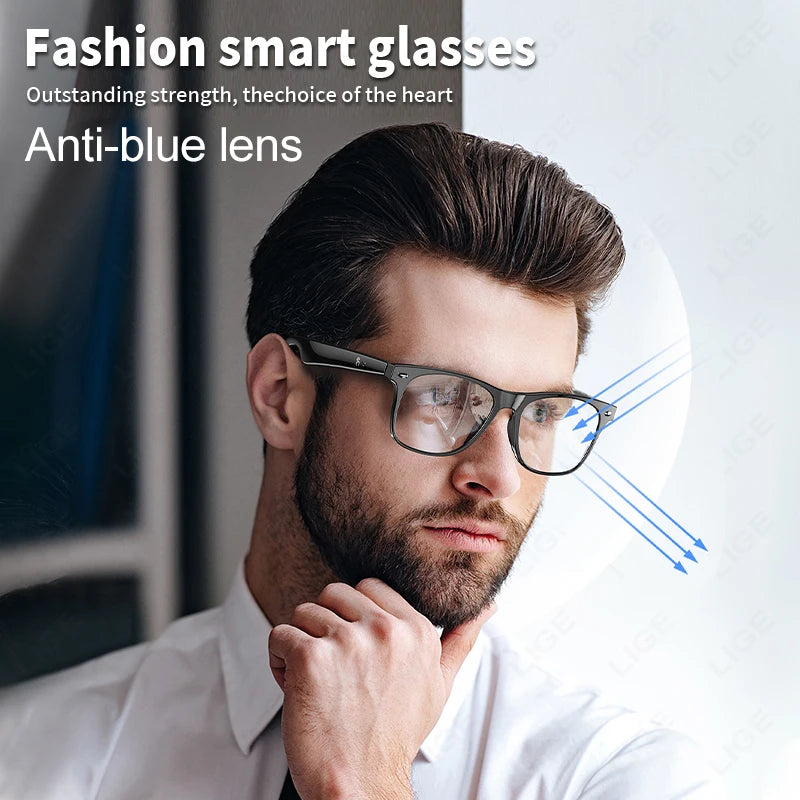 New AI Intelligent Translator Bluetooth Smart Glasses Men 163 Language AI Automatic Dialogue Translation Bluetooth Glasses Women