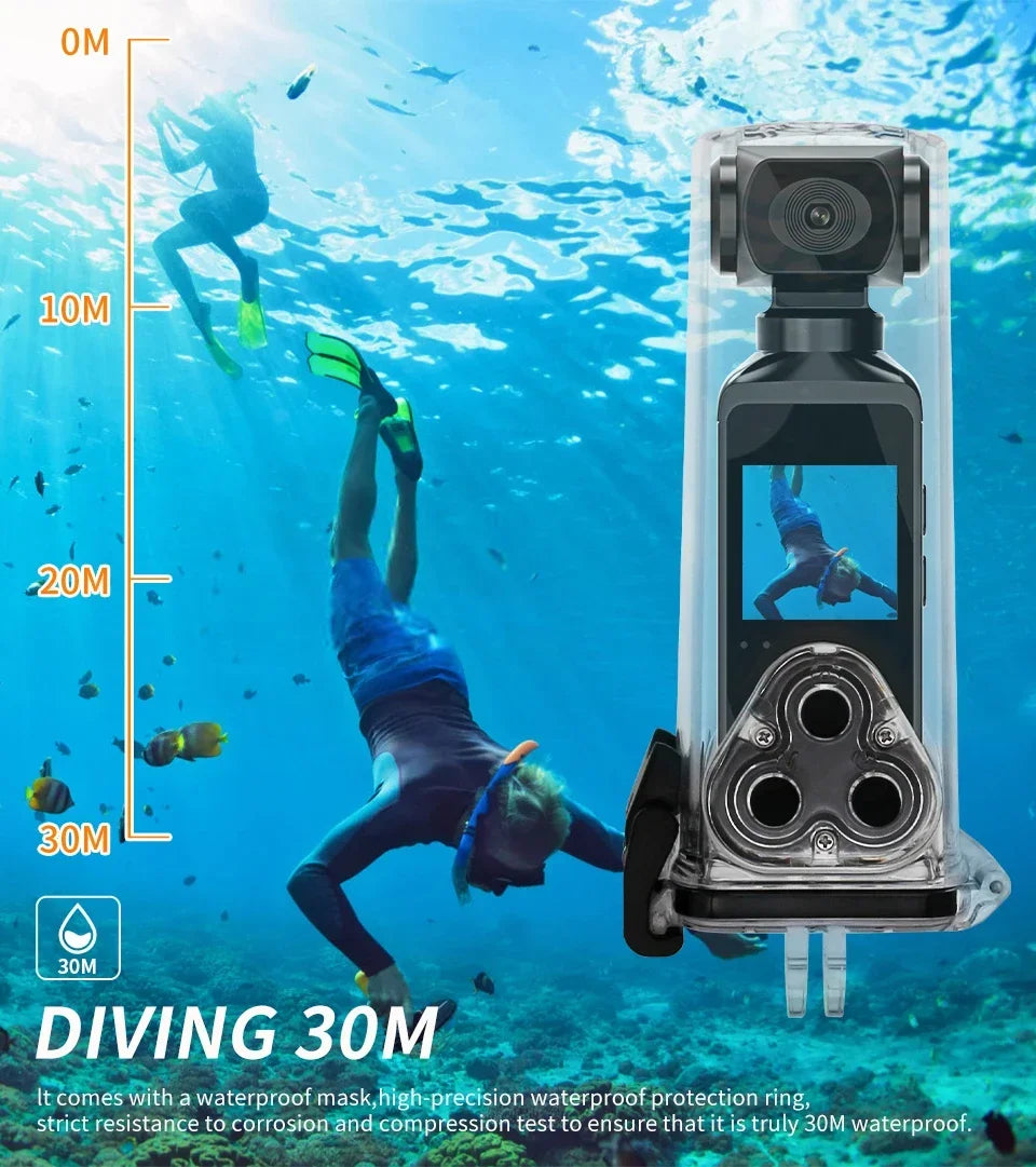 Pocket 4K Ultra HD Action Camera 270° Rotatable Vlog Wifi Mini Sports Cam Waterproof Case Helmet Travel Bicycle Driver Recorder