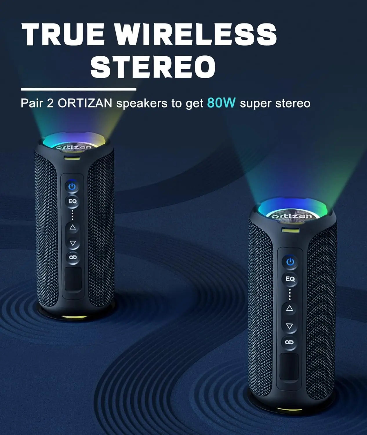 Bluetooth Speakers 40W Enhanced Bass Portable Outdoor Wireless Speaker 30Hrs IP7 Waterproof Shower Speaker Bluetooth 5.3
