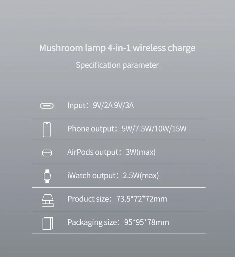 4 in 1 Magnetic Night Light Wireless Charger Stand For iPhone 16 15 14 13 12 Apple Watch 9 8 Airpods Pro Fast Charging Station