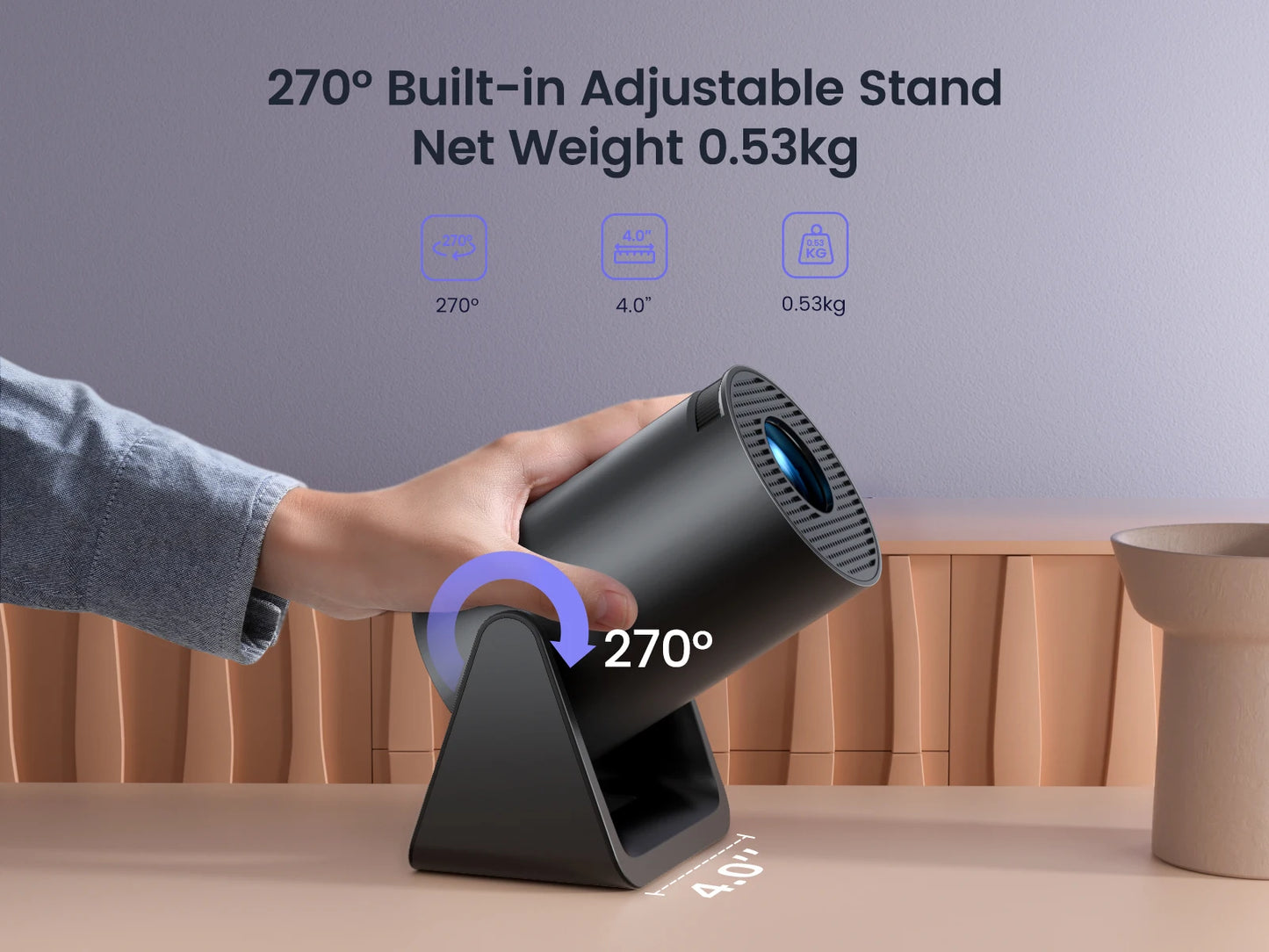 X77 Mini Projector 1080P Support 300 ANSI Android 11 Wifi Bluetooth Projector Auto Keystone Home Projector Portable