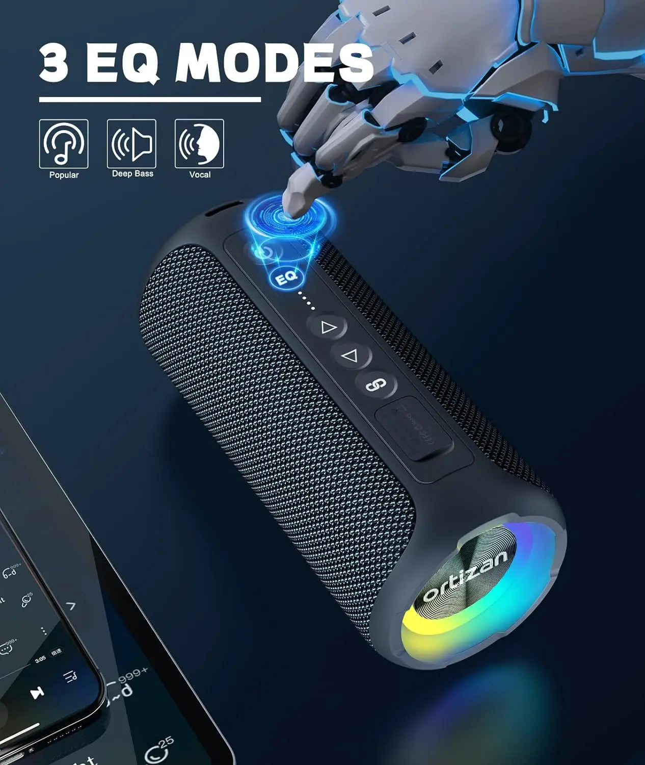 Bluetooth Speakers 40W Enhanced Bass Portable Outdoor Wireless Speaker 30Hrs IP7 Waterproof Shower Speaker Bluetooth 5.3
