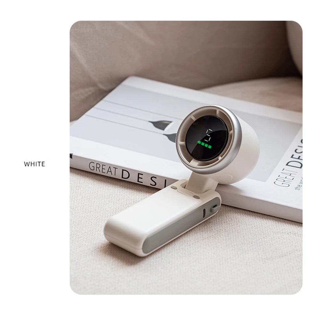 Rechargeable High Speed Turbo Fan Outdoor Portable Handheld Fan Hanging Neck Cooling Fan Mini Foldable Desktop Fan With Lanyard