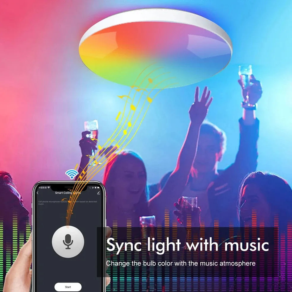 Zigbee 3.0 Ceiling Light Wifi RGB Remote Control APP Alexa Google Voice Dimmable Living Room Bedroom Home LED Smart Ceiling Lamp