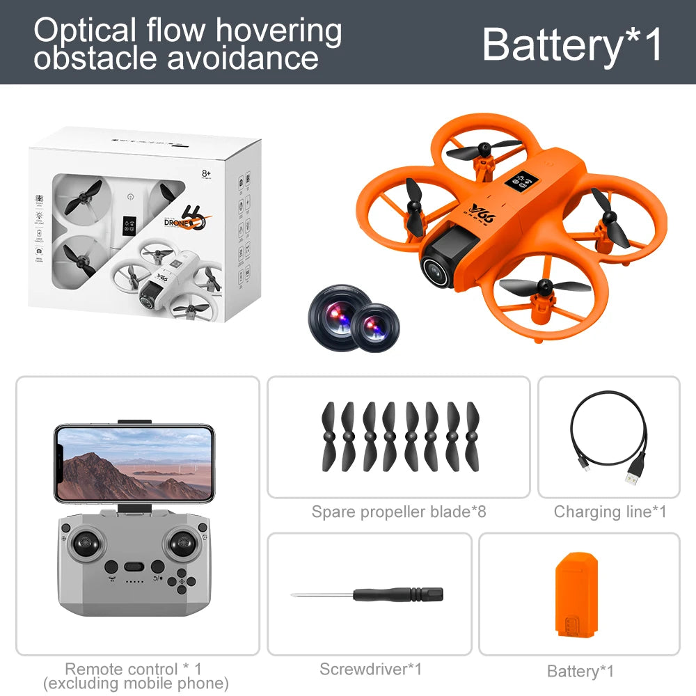V66 Drone 4K Profesional Dual Camera Headless Mode Obstacle Avoidance WiFi FPV Dron 360° Flip RC Quadcopter Toys for Kids