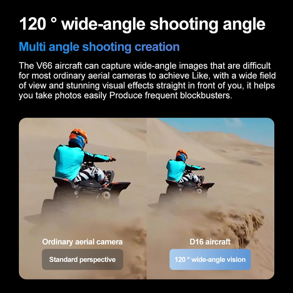V66 Drone 4K Profesional Dual Camera Headless Mode Obstacle Avoidance WiFi FPV Dron 360° Flip RC Quadcopter Toys for Kids