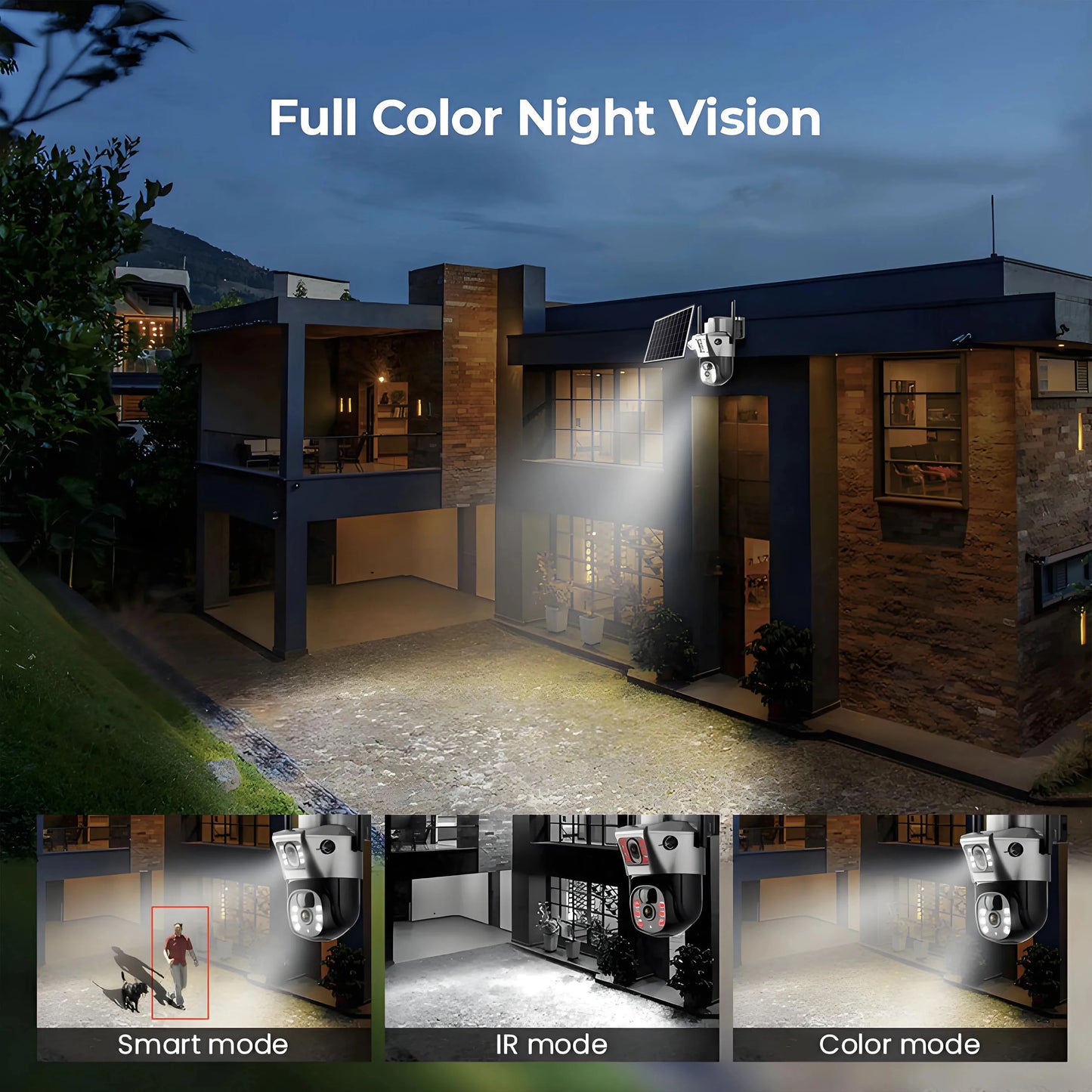 Solar Camera Outdoor 8MP 4K Dual Screen WIFI IP Monitor IP66 PIR Human Detection Security Video CCTV Surveillance Camera V380Pro