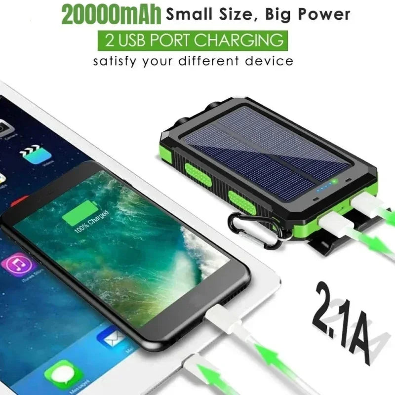 200000mAh Solar Power Bank Portable Large Capacity Charger Compatible 120W Super Fast Charging For iPhone Samsun Huawei Xiaomi