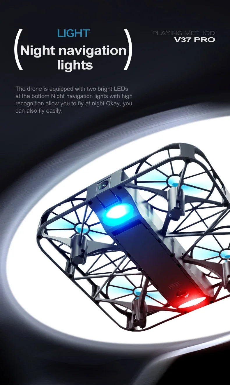 Drone V37 with Camera 8K HD Easy To Carry WiFi FPV Dron Pocket Rc Helicopter Quadcopter Family Toys Gift