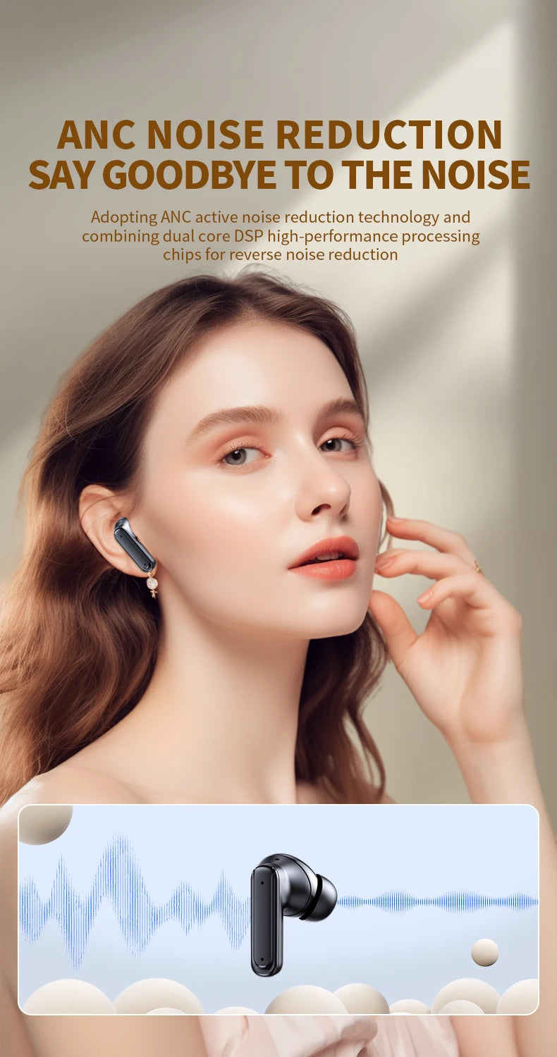 mzymi E18 Pro Bluetooth5.4 Headphones Noise Cancelling Gaming Headset Waterproof Sports Earphone TWS In Ear Earbuds For XIAOMI