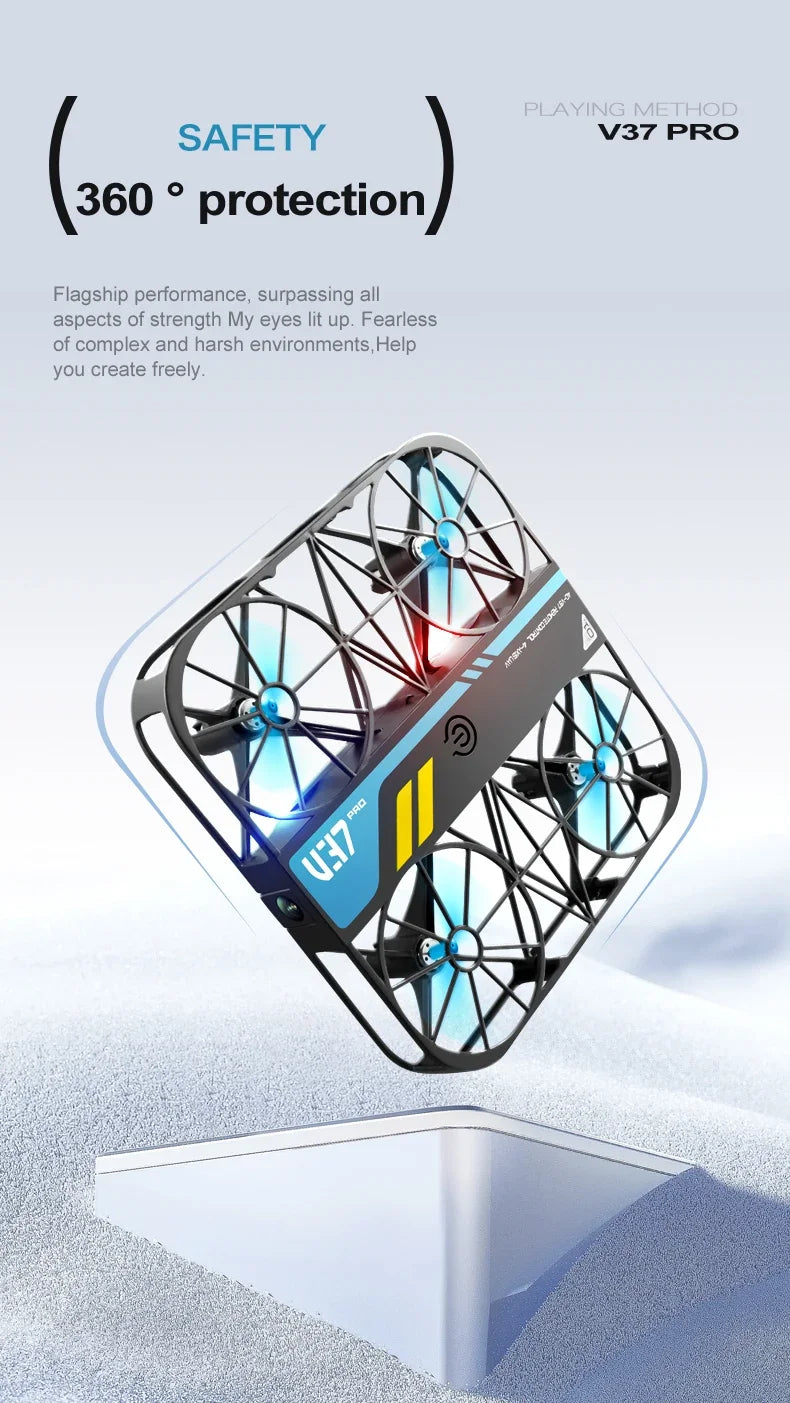 Drone V37 with Camera 8K HD Easy To Carry WiFi FPV Dron Pocket Rc Helicopter Quadcopter Family Toys Gift