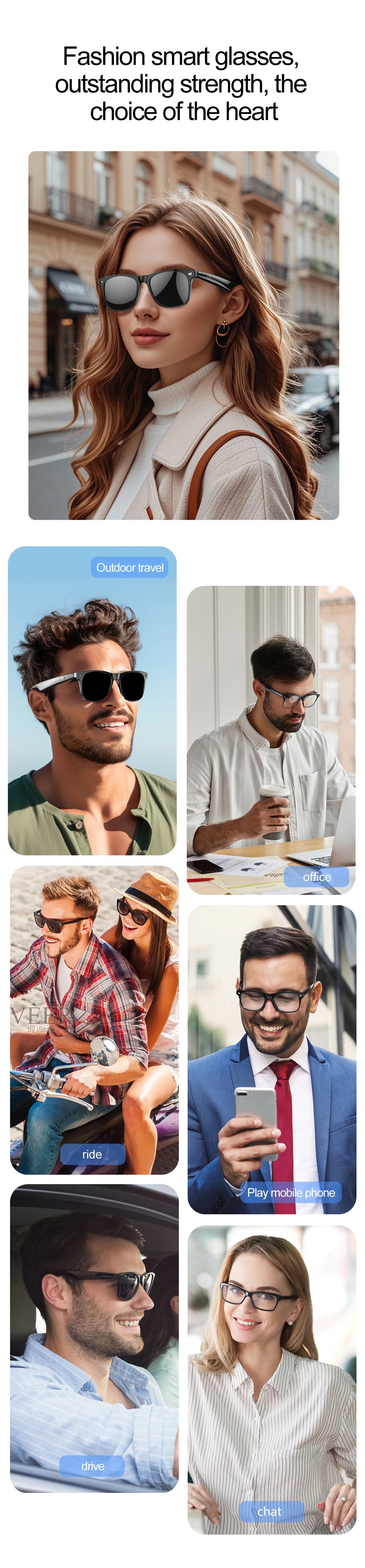New AI Intelligent Translator Bluetooth Smart Glasses Men 163 Language AI Automatic Dialogue Translation Bluetooth Glasses Women