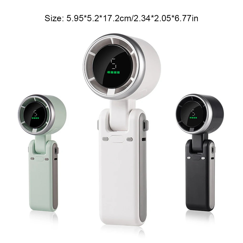 Rechargeable High Speed Turbo Fan Outdoor Portable Handheld Fan Hanging Neck Cooling Fan Mini Foldable Desktop Fan With Lanyard