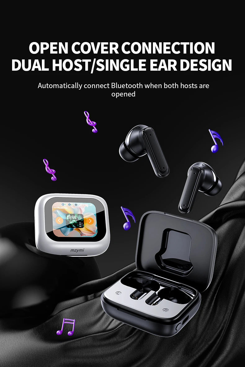 mzymi E18 Pro Bluetooth5.4 Headphones Noise Cancelling Gaming Headset Waterproof Sports Earphone TWS In Ear Earbuds For XIAOMI
