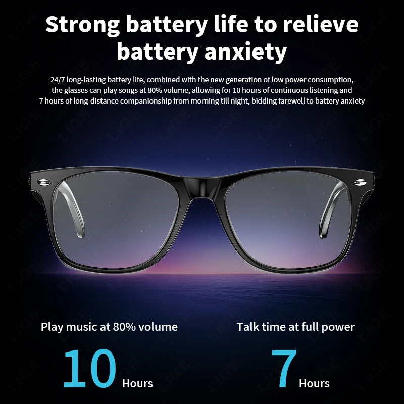 New AI Intelligent Translator Bluetooth Smart Glasses Men 163 Language AI Automatic Dialogue Translation Bluetooth Glasses Women