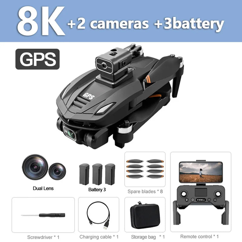 V168 Drone 8K 5G WIFI GPS Professional HD Aerial Photography DualCamera Omnidirectional Obstacle Avoidance Original