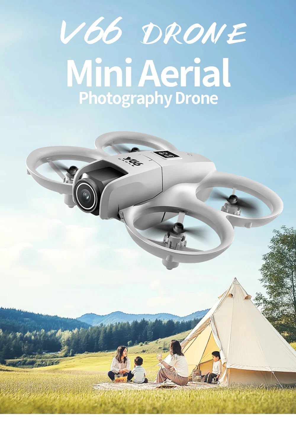 V66 Drone 4K Profesional Dual Camera Headless Mode Obstacle Avoidance WiFi FPV Dron 360° Flip RC Quadcopter Toys for Kids