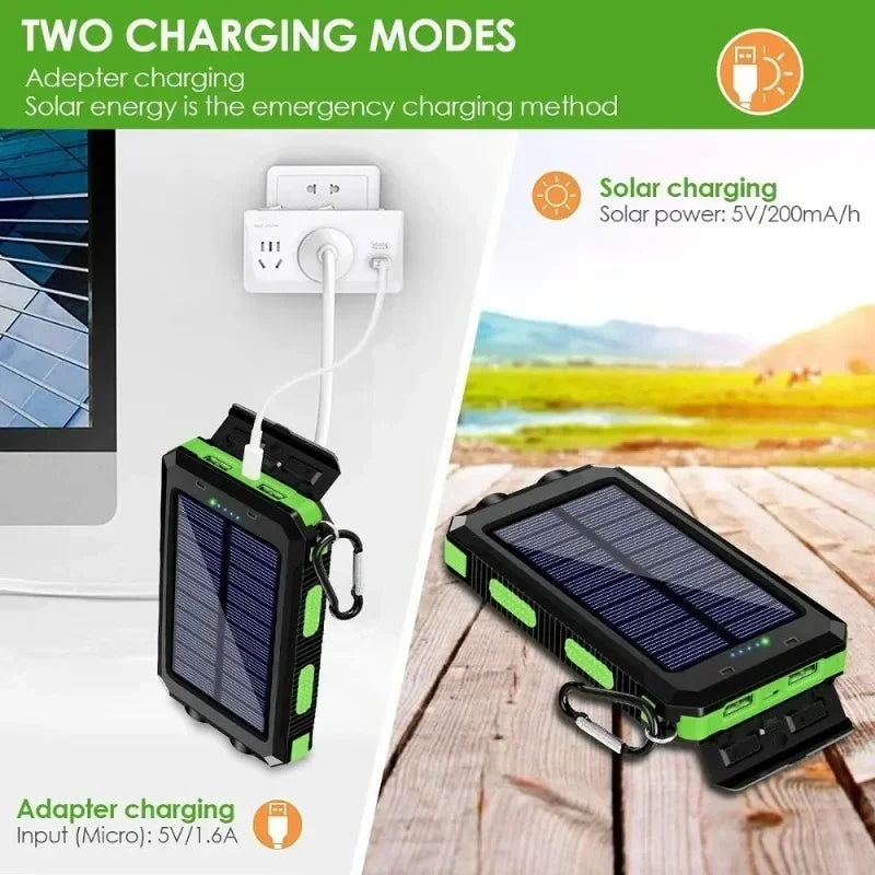 200000mAh Solar Power Bank Portable Large Capacity Charger Compatible 120W Super Fast Charging For iPhone Samsun Huawei Xiaomi