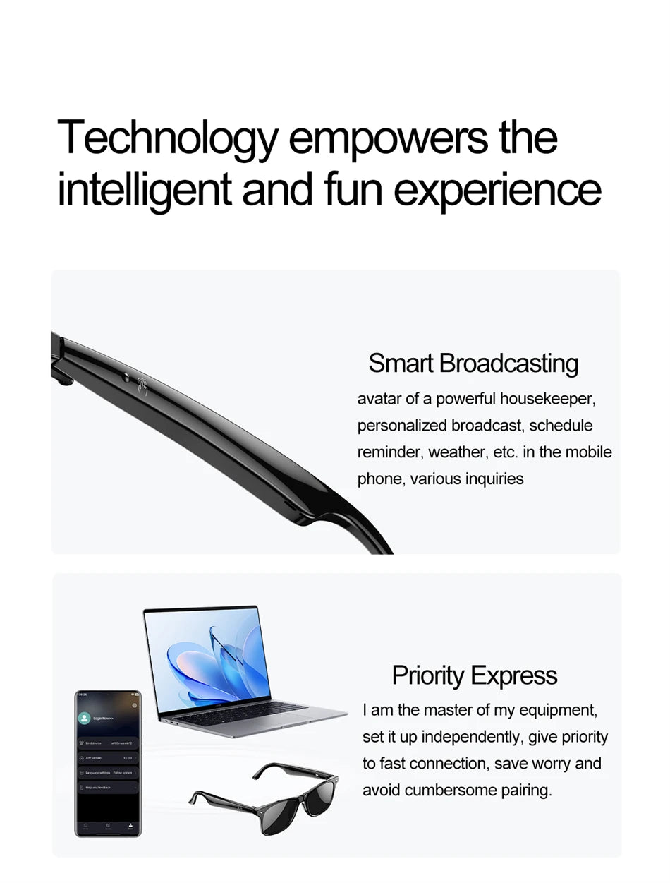 New AI Intelligent Translator Bluetooth Smart Glasses Men 163 Language AI Automatic Dialogue Translation Bluetooth Glasses Women
