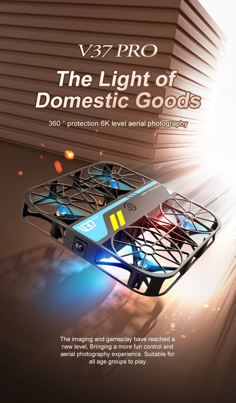 Drone V37 with Camera 8K HD Easy To Carry WiFi FPV Dron Pocket Rc Helicopter Quadcopter Family Toys Gift