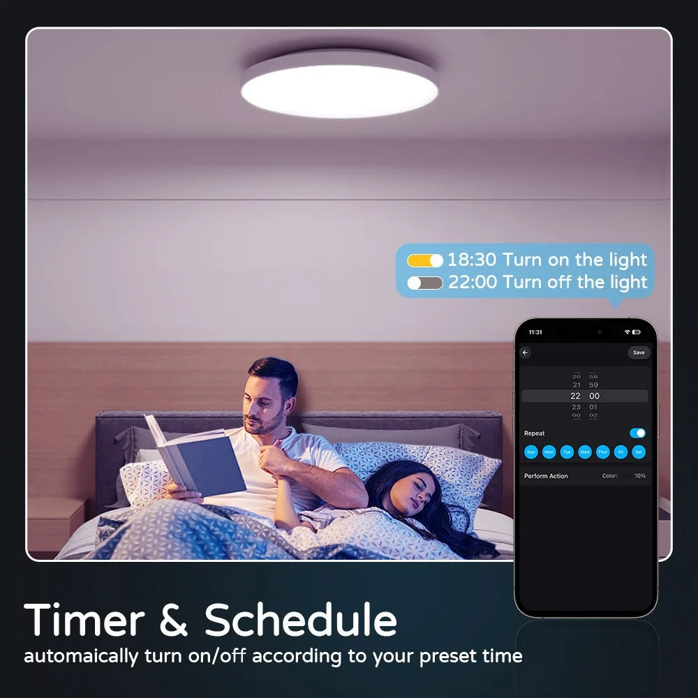 Zigbee 3.0 Ceiling Light Wifi RGB Remote Control APP Alexa Google Voice Dimmable Living Room Bedroom Home LED Smart Ceiling Lamp