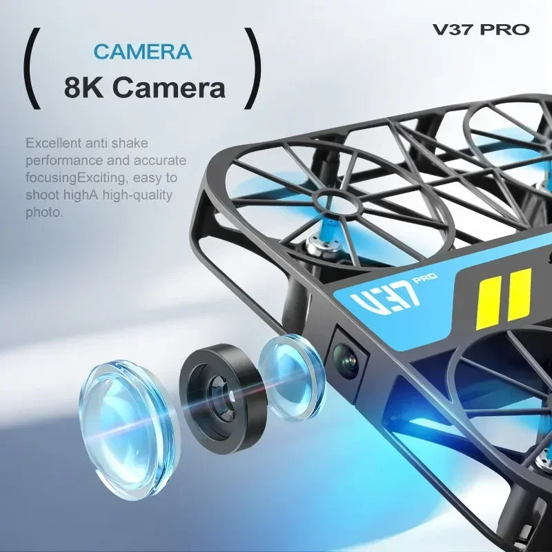 Drone V37 with Camera 8K HD Easy To Carry WiFi FPV Dron Pocket Rc Helicopter Quadcopter Family Toys Gift