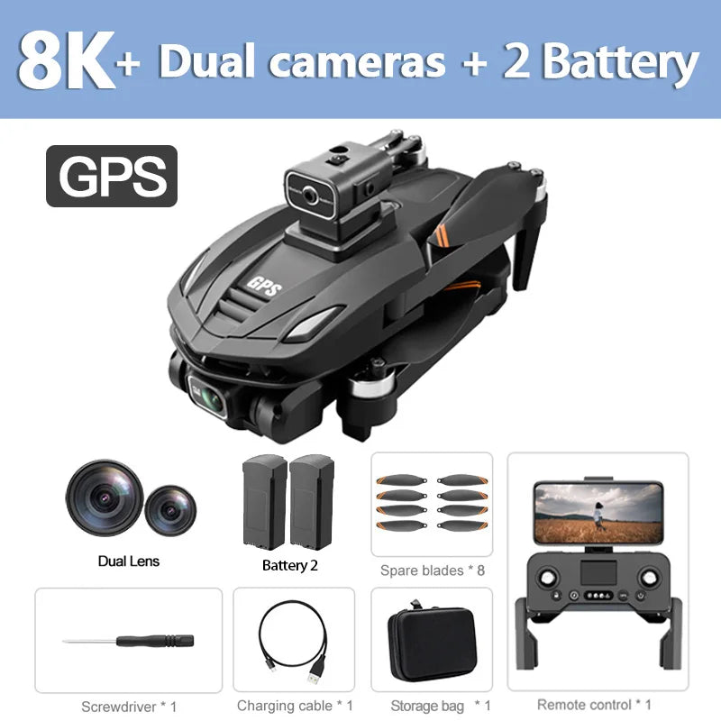 V168 Drone 8K 5G WIFI GPS Professional HD Aerial Photography DualCamera Omnidirectional Obstacle Avoidance Original