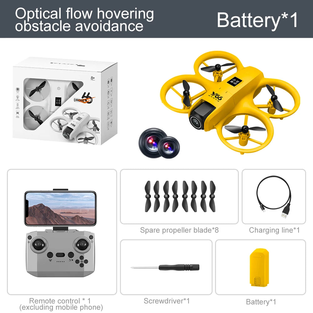V66 Drone 4K Profesional Dual Camera Headless Mode Obstacle Avoidance WiFi FPV Dron 360° Flip RC Quadcopter Toys for Kids